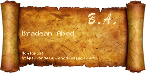 Bradean Abod névjegykártya